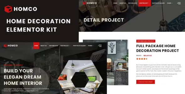 Homco – Home Interior Design Services Elementor Template Kit